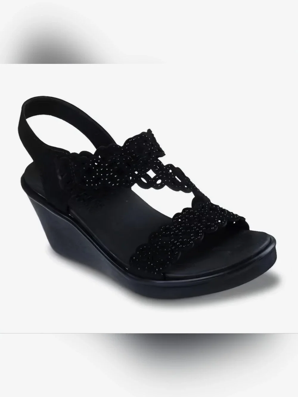 Skechers Cali Rumble on Sassier Dayz Wedge Sandal Black Women’s Size 9 - NEW